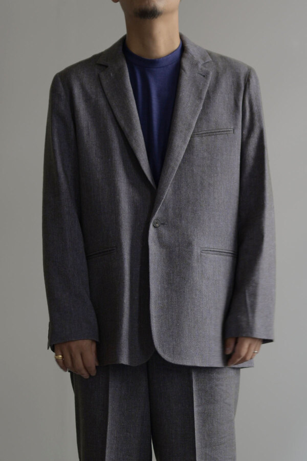 seya. セヤ / TAILORED SINGLE JACKET SMOKY HERRINGBONE | INSIDE MY GLASS DOORS