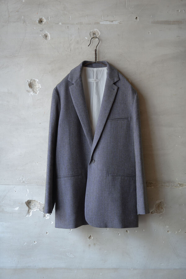 seya. セヤ / TAILORED SINGLE JACKET SMOKY HERRINGBONE | INSIDE MY GLASS DOORS