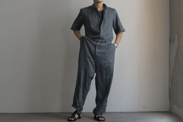 YINDIGO AM / LINEN BELTED JUNPSUIT (sold) | INSIDE MY GLASS DOORS