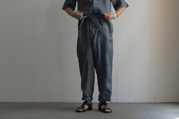 豊富な2024[Yindigo AM]Linen Belted Jumpsuit ジャケット・アウター
