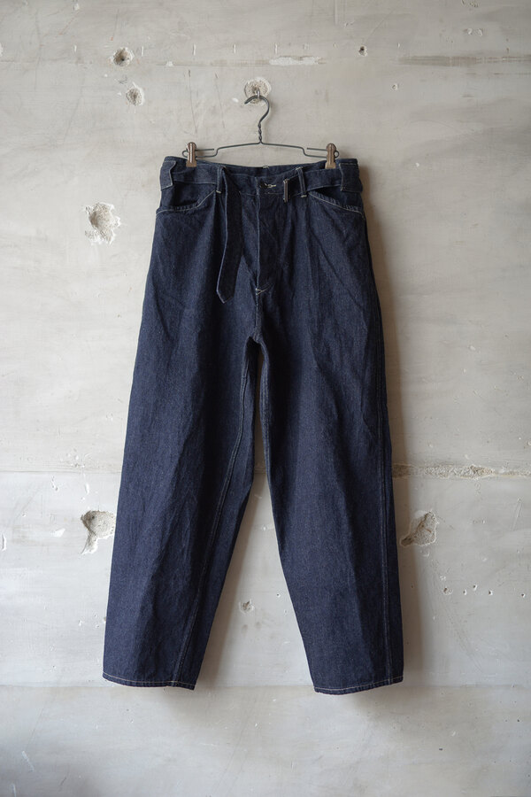 COMOLI コモリ / デニムベルテッドパンツ_NAVY (sold) | INSIDE MY