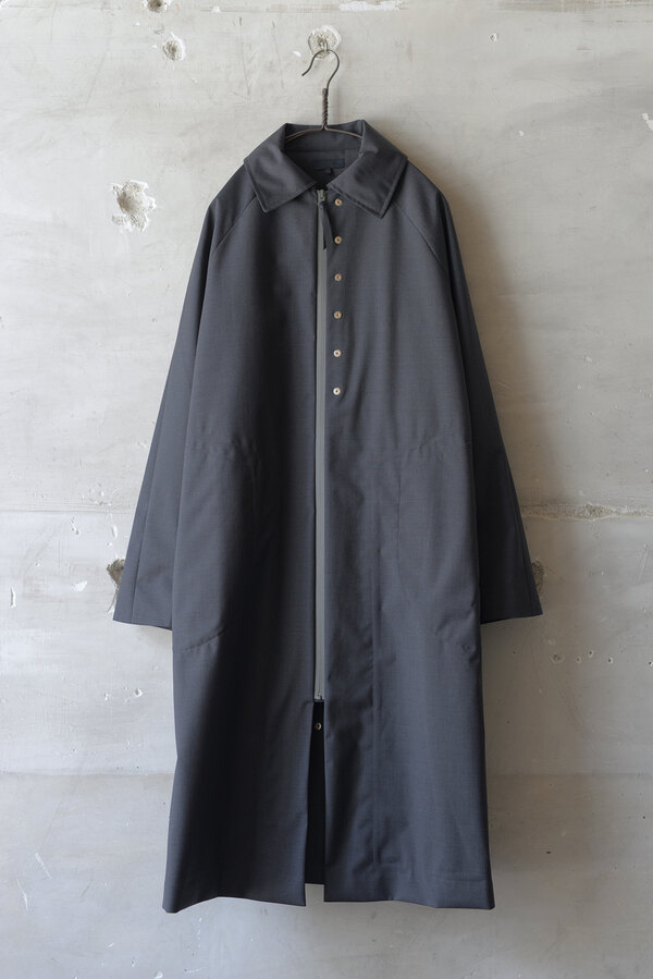 Omar Afridi 22aw Zipped Balmacaan Coatメンズ - ステンカラーコート