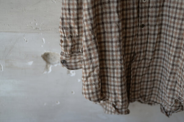 The crooked Tailor ザ クルーキット テーラー / NARROW COLLAR LONG CLASSIC OVER SHIRT  (sold) | INSIDE MY GLASS DOORS