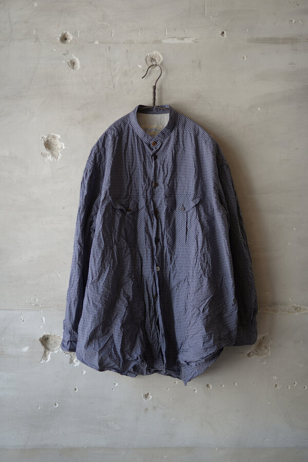 The crooked Tailor ザ クルーキットテーラー / FRENCH STAND COLLAR WORK SHIRT (sold) |  INSIDE MY GLASS DOORS